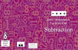 Basic Mathematics For Wise Kids: Subtraction - Full cover