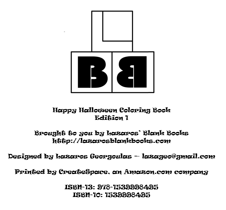 Happy Halloween Coloring Book – Lazaros' Blank Books
